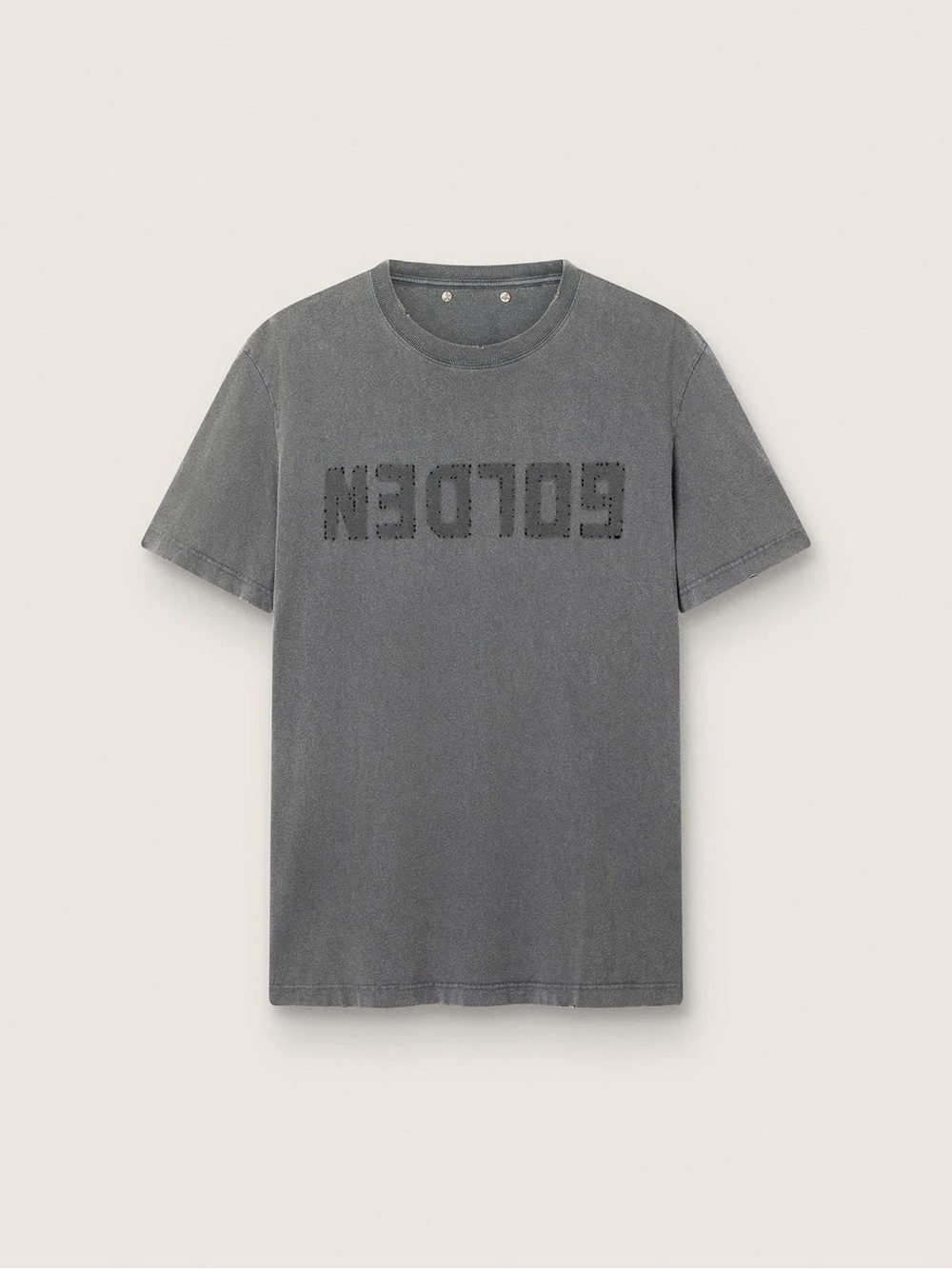 Golden Goose Gray Reverse 'GOLDEN' Logo Short Sleeve Tee
